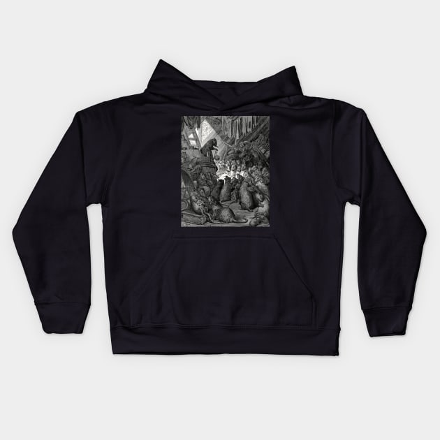 The Council of the Rats - Gustave Dore Kids Hoodie by forgottenbeauty